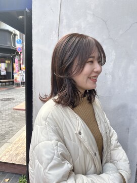 メール(mer) オレンジブラウン×顔まわりレイヤー