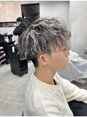 ホワイトメッシュ ツイストスパイラルパーマ メンズカット 葛西