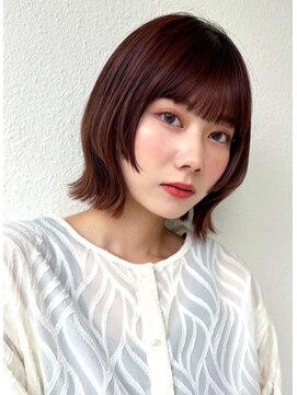 カバーヘア ブリス 大宮西口(COVER HAIR bliss) くびれショートボブ/ボルドー/ワインレッド/顔回りレイヤーp大宮