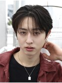 men's/メンズ曲がる縮毛矯正/クロスバング/韓国ヘア/黒染め/原宿