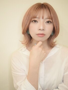 エメ ヘアー(aimer hair) くびれボブ×シアーピンクベージュ