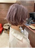 可愛いショートボブ×ラベンダーカラー色落ちも可愛く★中村大輔