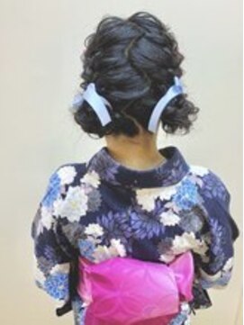 ディア(.eer) 浴衣アレンジ // 編み込み × ふわふわお団子ツインテール