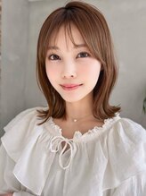 アグ ヘアー ハニー 春日部店(Agu hair honey) 《Agu hair》シースルー鎖骨ミディ×numberA.ベースケアミルク