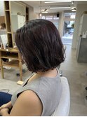 ニュアンスパーマ/ラズベリーカラー/30代/40代/50代