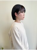 ミニボブ/切りっぱなしボブ/黒染め/暗髪