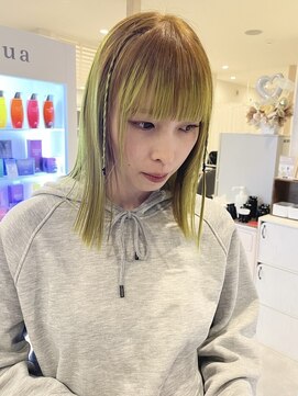 プラス ファースト ヘア(Plus 1st) ルーツカラー×ライムグリーン×Y2K