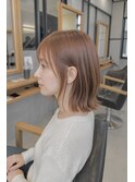 切りっぱなしミディアムレイヤーボブ