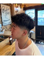 バーバーショップ スバル(BARBERSHOP SUBARU)&nbsp;ピンパーマ　短髪　スパイキーショート　テーパーフェード