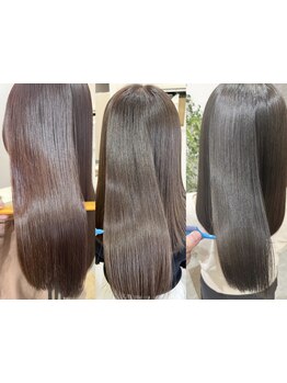 髪の状態を見極め、理想の仕上がりに合わせた最適なトリートメントをご提案♪上品な艶と柔らかな質感に…＊