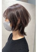 小顔レイヤーカットココアベージュオリーブグレークラゲヘアー