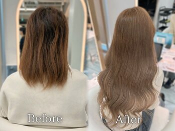 ロンド レア 天神大名店(Lond Le’a)の写真/暗髪～ハイトーンまで自由自在。ショート/ボブでも自然な国内最高級人毛100%エクステ使用！[天神大名]