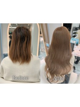 暗髪～ハイトーンまで自由自在。ショート/ボブでも自然な国内最高級人毛100%エクステ使用！[天神大名]