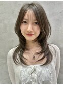 新潟/髪質改善/ミディアムレイヤー/小顔/ダークアッシュ