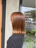 ラッキーヘア 加古川(Lucky Hair)&nbsp;大人可愛いオレンジカラー×外ハネミディ【松尾】【加古川】