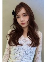 ムク(MUKU)&nbsp;レイヤー　レイヤーカット　前髪　ピンクブラウン　暖色カラー