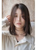大人可愛い20代30代40代黒髪前下がりひし形小顔ボブ