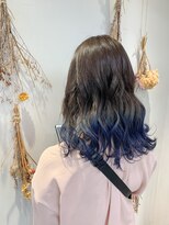 アッシュ 二子玉川店(Ash)&nbsp;【グラデーション】ケアブリーチ×イルミナカラー　デニムブルー