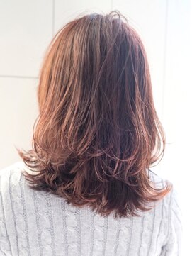 アルバム 銀座(ALBUM GINZA) ミディレイヤー_アッシュブラウンネオウルフ外ハネボブ_ba276562