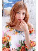 ハイトーンオレンジカラー×レトロガーリー◎30代40代