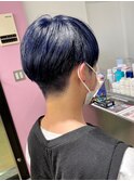 刈り上げ/マッシュ/ネイビーブルー/マニッシュ/ショート/カット