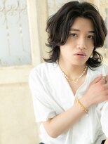 モッズ ヘア 福岡姪浜店(mod's hair)&nbsp;mod's姪浜/アップバングコンマヘアゆるふわ巻きメンズロングb