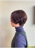 冬のグレージュショートボブ