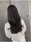 巻き髪ロング ミドルレイヤー 暗髪 シルバーグレージュ