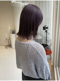 ブリーチハイトーンラベンダーグレー透明感カラータッセルボブ
