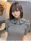 黒髪ボブルフネビージュ小顔ワンレン
