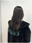 【SHIANたく】エメラルドグリーン×裾カラー