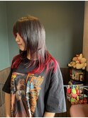 【merci古河店】ロングウルフ×ダークレッドデザイン
