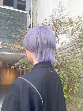 セイル(Sail) 刈り上げセンターパートラベンダーショートウルフ