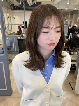 シェノン 赤羽店(CHAINON) シースルーバングくびれミディアムレイヤーグレージュブラウン