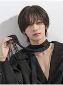 メンズニュアンスシースルーラウンドマッシュウルフ