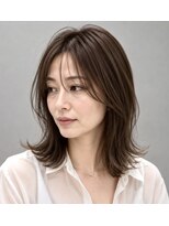 ウィールール 栄町店(WE RULE)&nbsp;30代40代人気 くびれミディ×レイヤーカット ベージュブラウン