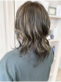 福山市美容室Caary コントラストハイライト ネオウルフスタイル