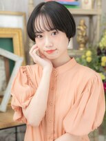 カバーヘア イヴ 戸頭店(COVER HAIR EVE)&nbsp;グレイアッシュ黒髪小顔ミニボブ刈り上げ女子a戸頭20代30代40代