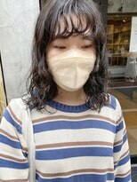 コフィー バイ メルト 吉祥寺(cofy by melt)&nbsp;【三ツ井純】前髪くしゃっとパーマ くるくる無造作カール　黒髪