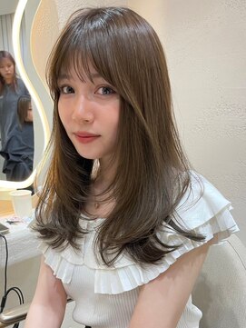 サイン 渋谷(SIGN) 韓国ヘアーハッシュカットレイヤーカットグレージュブリーチ無し