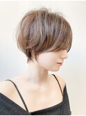 絶壁解消/ひし形/大人ショートボブ/白髪ぼかし/30代/40代
