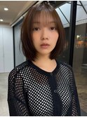 黒髪ボブルフネビージュ小顔ワンレン