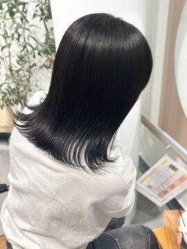 ノア 三宮店(NOA) 【NOA】うるつや外ハネミディアム透明感ブラック20代30代40代