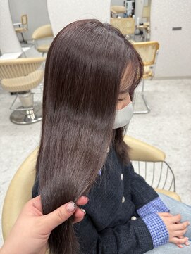 天神美容室 ほんのりピンクの入ったブラウン