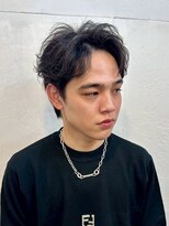 ファルベ(Farbe) ・スパイキーショートブルーブラックフェザーパーマサーフカール