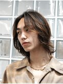 渋谷メンズロングメンズミディアム緩めスパイラルパーマ長めヘア