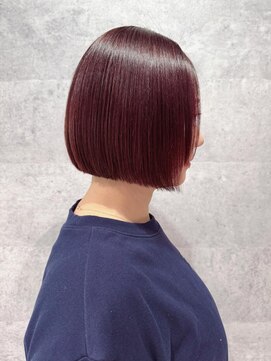 バランス 原宿 表参道(balance) 【髪質改善】レッドブラウン×ぱっつんボブ YUKA