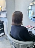 【切りっぱなしくびれボブ&リタッチカラー】