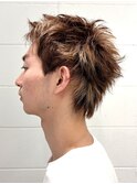 スパイキーショートデザインカラーホワイトブロンドメンズ