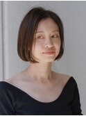 くせ毛多毛ショートボブ前下がりあごライン梅雨ストレート